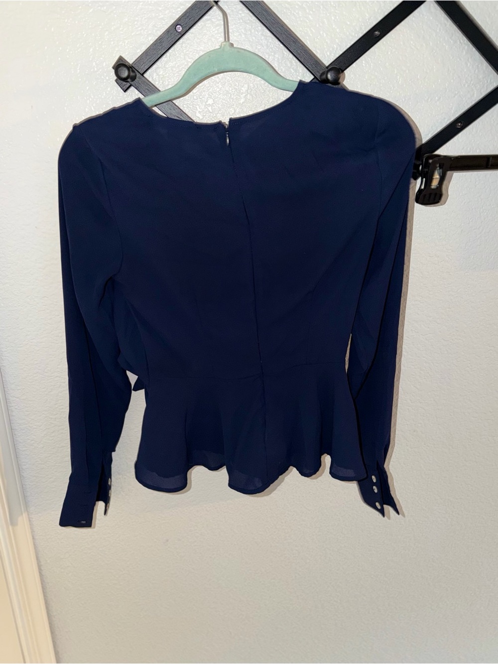 Forever 21 Navy Wrap Peplum Blouse - Picture 3 of 4